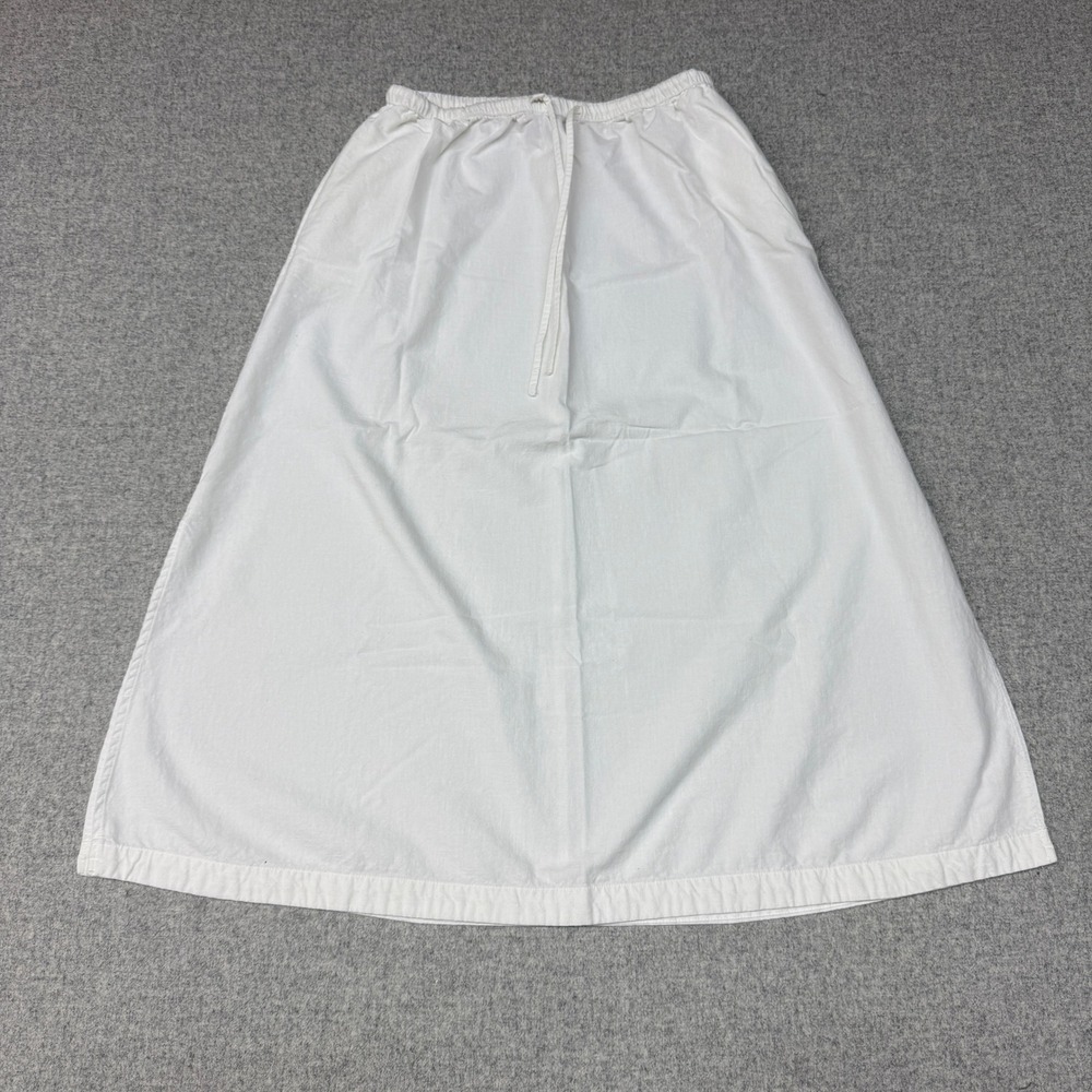 Universal Thread | Midi Skirt | S | White | Elastic Drawstring Waist Side Slits
